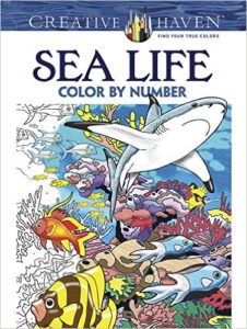 color by number colouring book by creative haven sea life