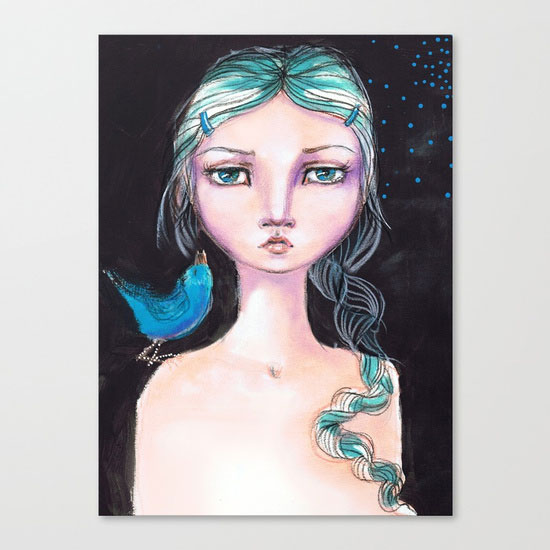 Jane Davenport's Blue Bird Painting on Society 6