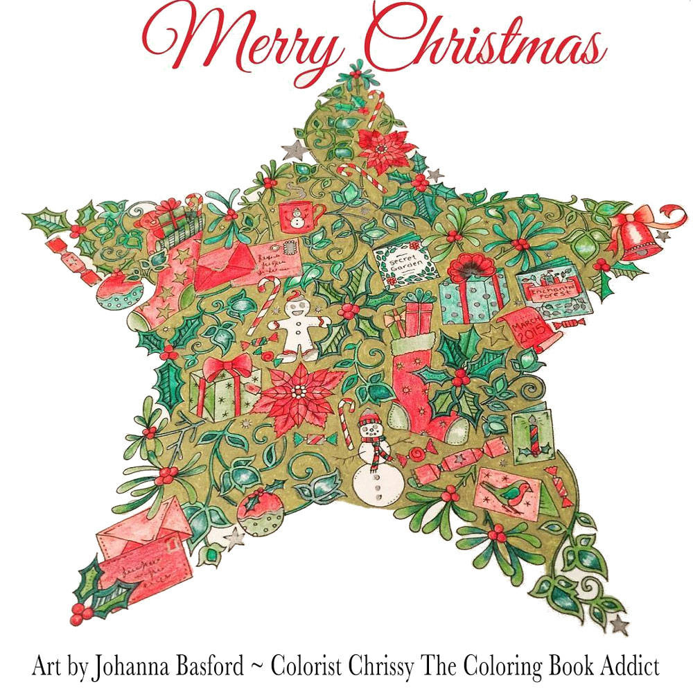 christmas star freebie from Johanna basford Free Christmas Coloring pages
