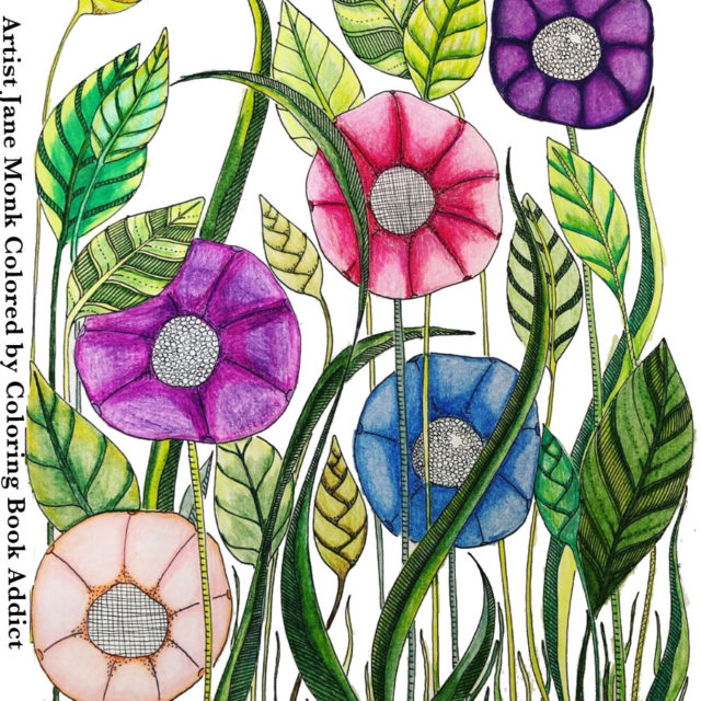 Jane Monk Tangled Treasures by Chrissy the coloring book addict
