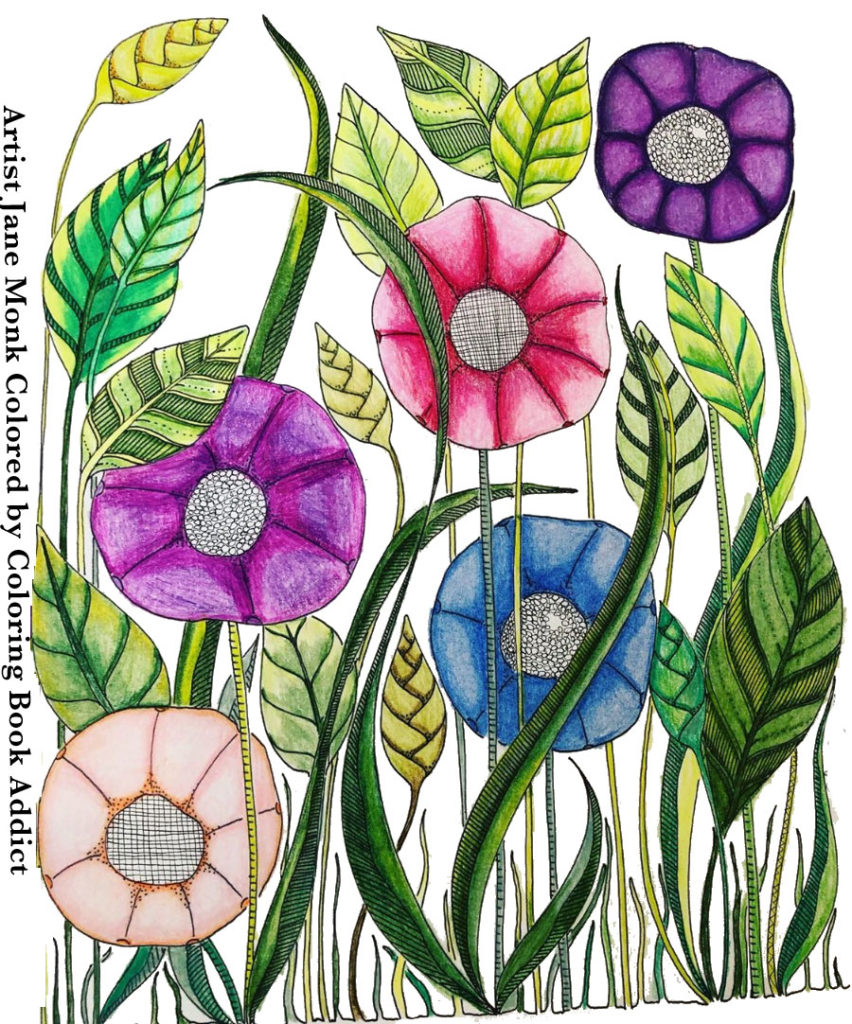 Jane Monk Tangled Treasures by Chrissy the coloring book addict
one sided coloring book