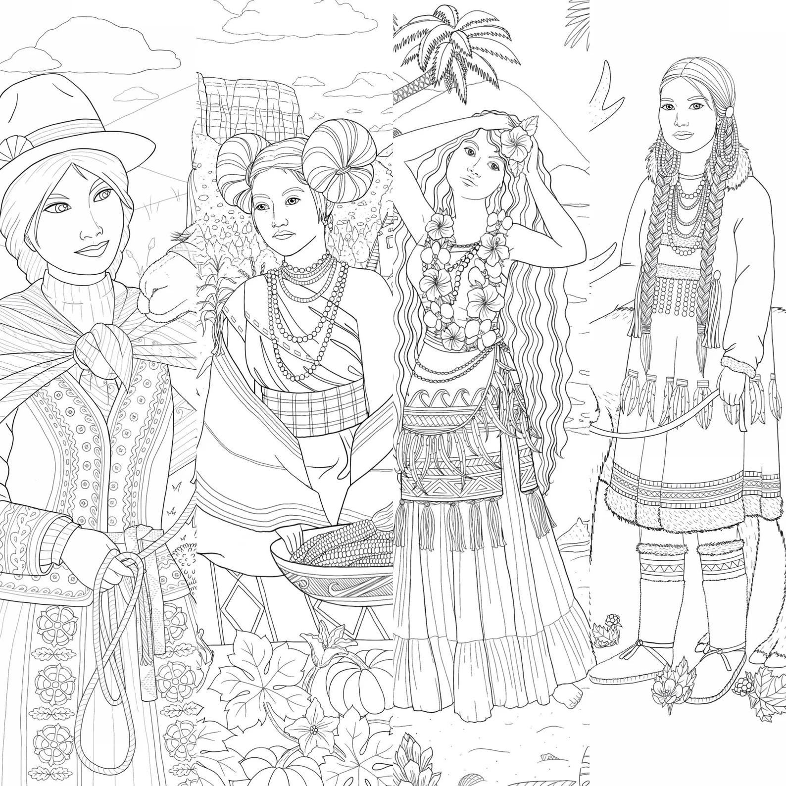 Indigenous Native American Coloring Books for Adults