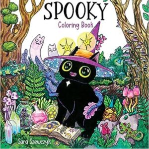 spooky cat halloween coloring books